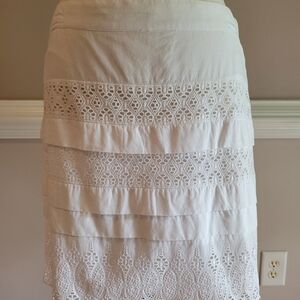 GAP White Tiered Pencil Skirt Resort Wear
